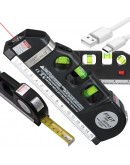 Прецизен лазерен нивелир с 2,5 м ролетка, лазер, 3 LED режима, USB